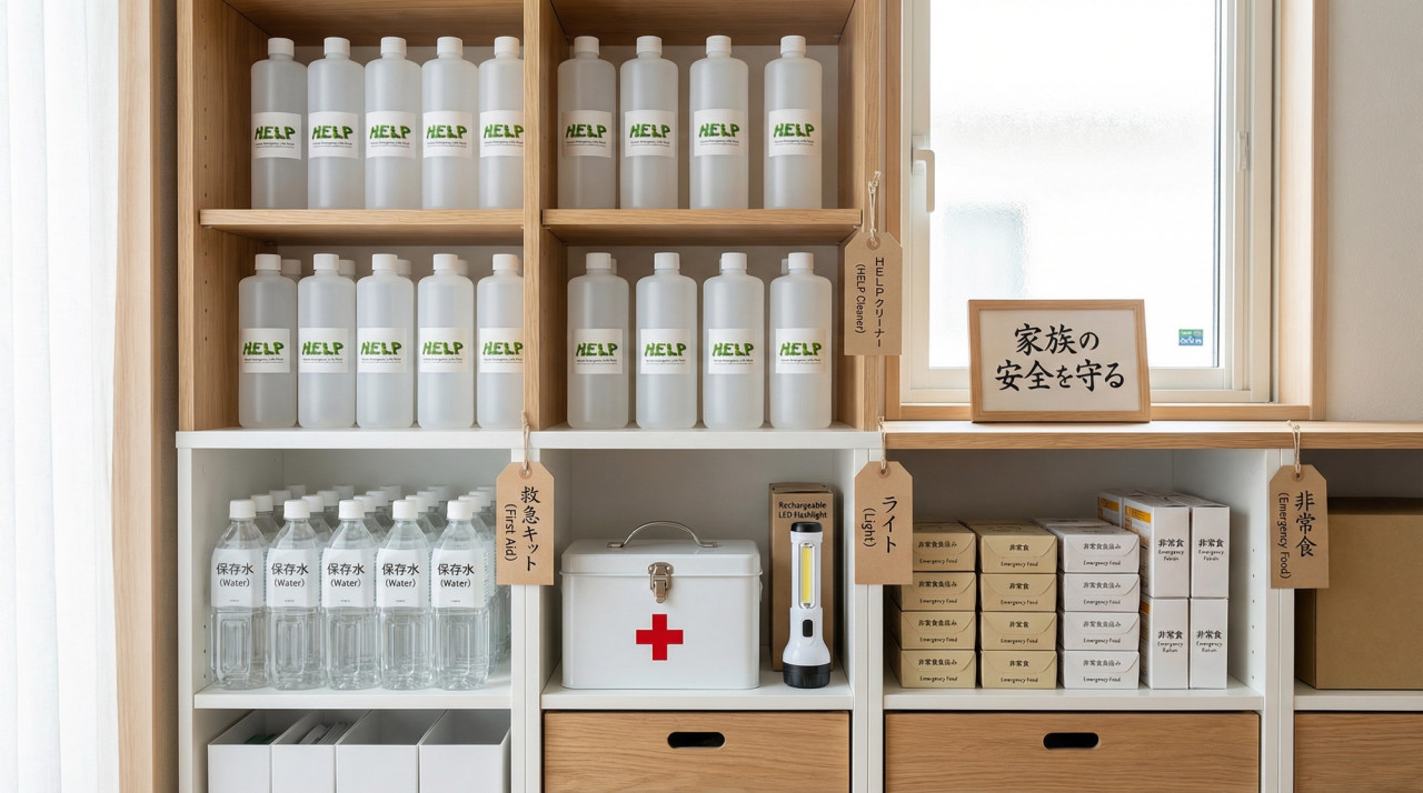 新除菌・洗浄水 HELP【1l】｜地震や自然災害の備えに1本