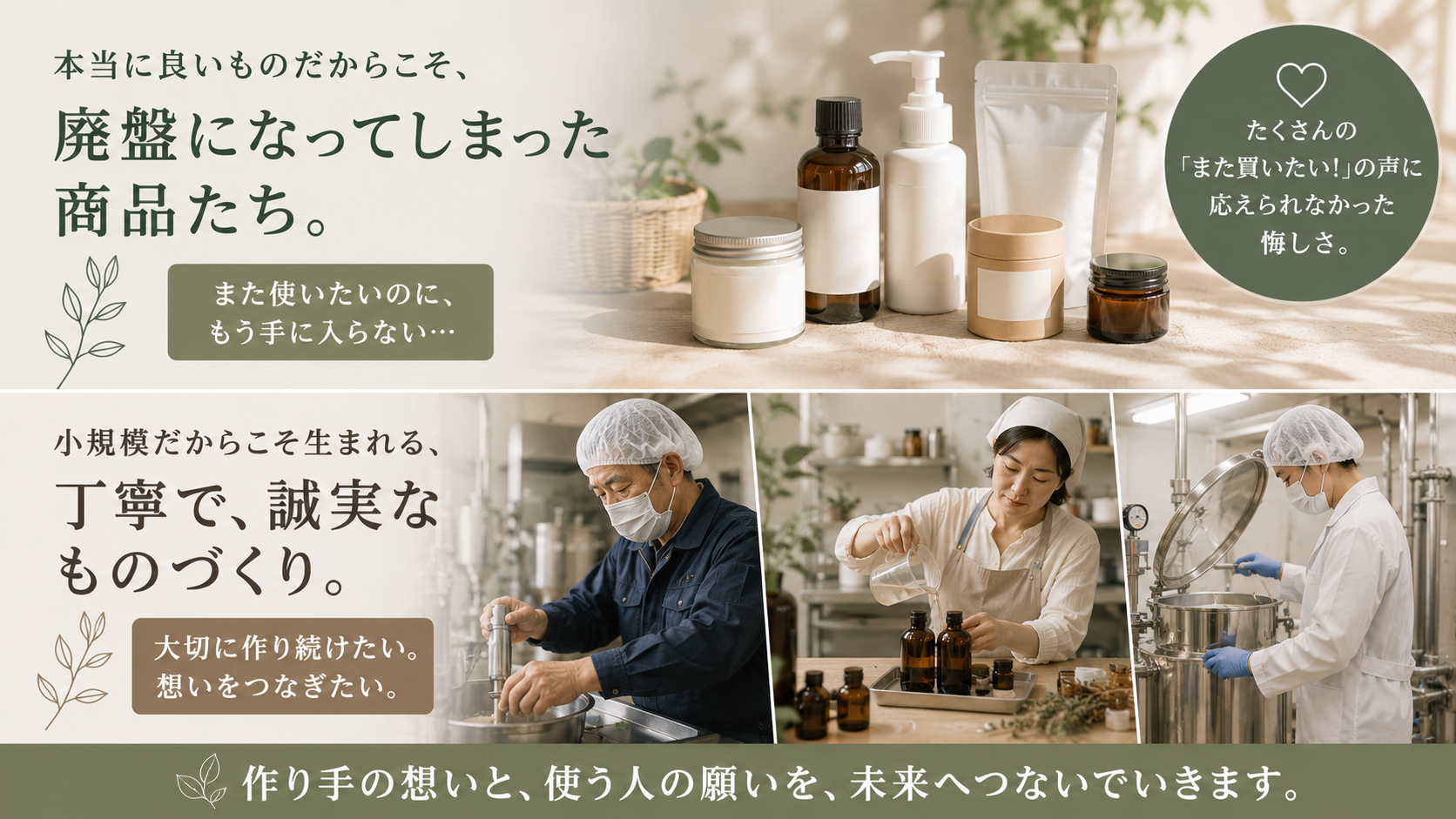 廃盤になった商品 / 小規模生産者の現場 イメージ